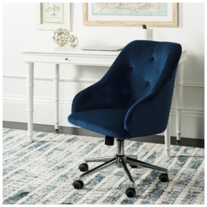 Safavieh Evelynn Tufted Office Chair, Navy/Chrome