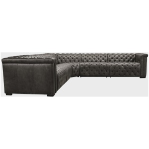 Savion Grandier Leather 5-Piece Power Sectional - 130"