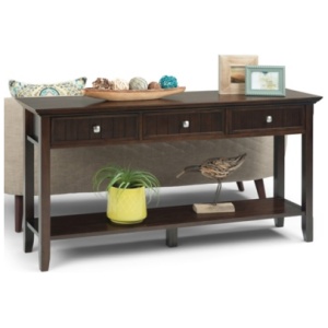 Simpli Home Acadian Wide Console Table, Brown