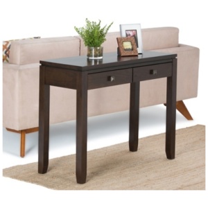 Simpli Home Cosmopolitan Console Table, Mahogany Brown