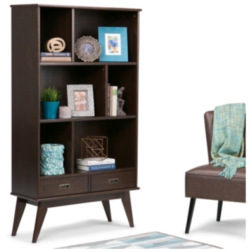 Simpli Home Draper Bookcase and Storage Unit, Brown