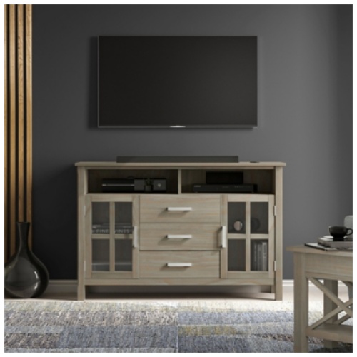 "Simpli Home Kitchener 53" TV Media Stand", Distressed Gray