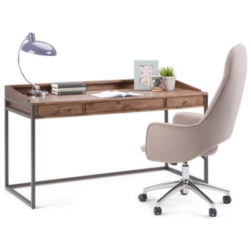 "Simpli Home Ralston 60" Office Desk", Brown