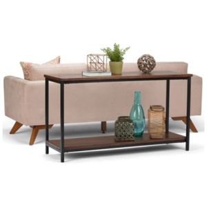 Simpli Home Skyler Console Table, Dark Cognac Brown