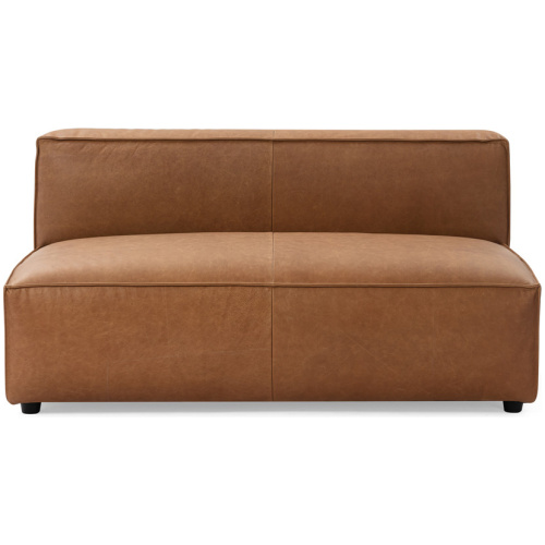 Soho 56" Armless Leather Sofa, Chestnut