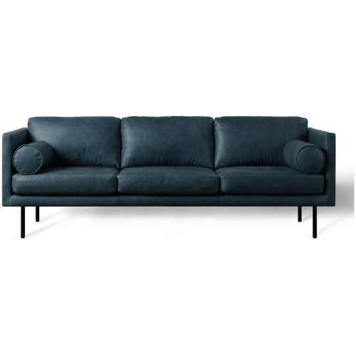 Spectre Luxe 81" Leather Sofa, Midnight Blue