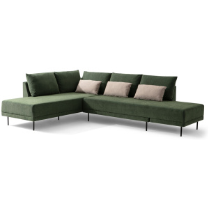 Stash 117" Fabric Sectional Sleeper Left, Thyme