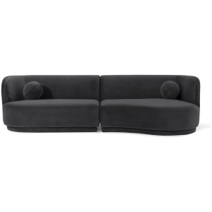 Swoosh Modular 119" Decorah East 2-pc Sofa, Fossil Velvet