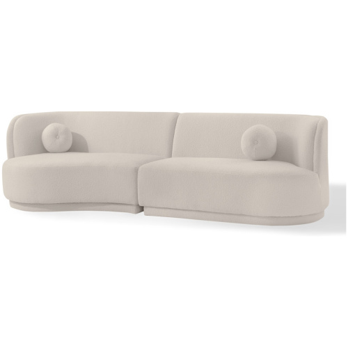 Swoosh Modular 119" Decorah West 2-pc Sofa, Blanc Boucle