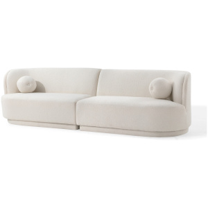 Swoosh Modular 119" Ouray 2-pc Sofa, Blanc Boucle