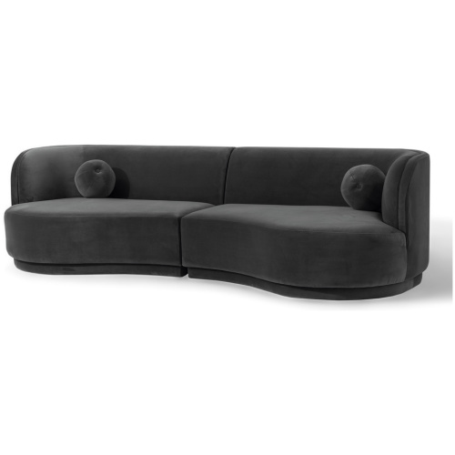 Swoosh Modular 119" Solvang 2-pc Sofa, Fossil Velvet