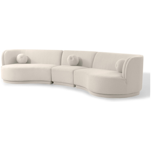 Swoosh Modular 147" Framingham 3-pc Sofa, Blanc Boucle