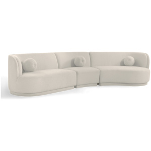 Swoosh Modular 147" Moab East 3-pc Sofa, Blanc Boucle