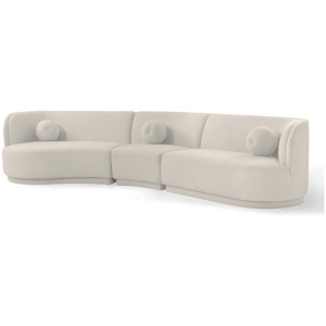 Swoosh Modular 147" Moab West 3-pc Sofa, Blanc Boucle