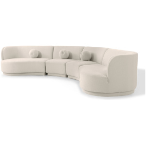 Swoosh Modular 158" Galveston 4-pc Sofa, Blanc Boucle