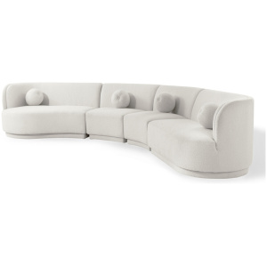 Swoosh Modular 158" Roswell West 4-pc Sofa, Blanc Boucle