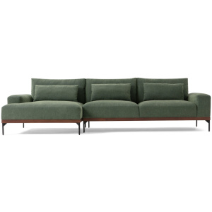 Tate 122" Fabric Sofa Sectional Left, Thyme