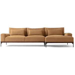 Tate 122" Fabric Sofa Sectional Right, Cumin