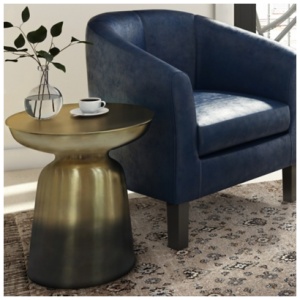 Toby Accent Side Table, Gold/Black Ombre