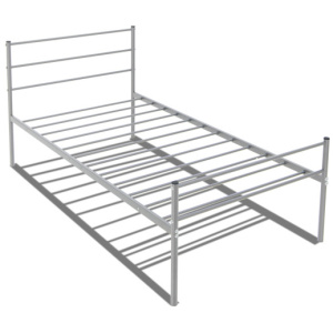 Twin Size Metal Bed Frame Platform with Headboard-Silver