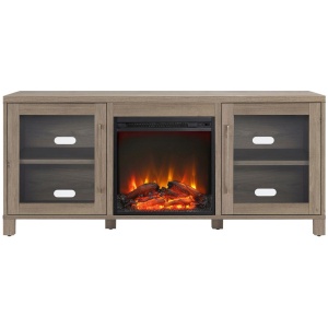 Ursula TV Stand with Log Fireplace