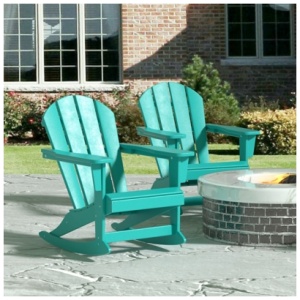 Venice Outdoor Adirondack Rocking Chairs (Set of 2), Turquoise