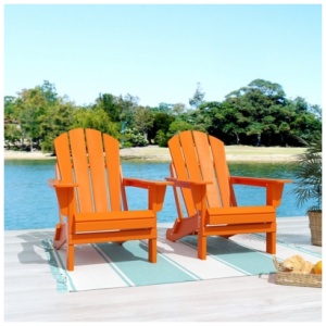 Westin Outdoor Newport Folding Adirondack Chair (set of 2), Orange