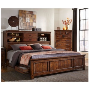 Wolf Creek Queen Bookcase Storage Bed