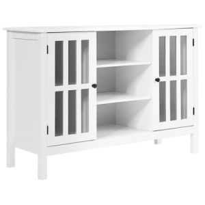 Wooden TV Stand Console Cabinet for 50 Inch TV-White