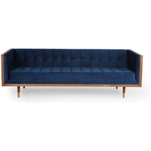 Woodrow Box 87" Fabric Sofa, Walnut/Persian Velvet