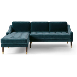 Brando 83" Fabric Sofa Sectional Left, Tranquil Velvet