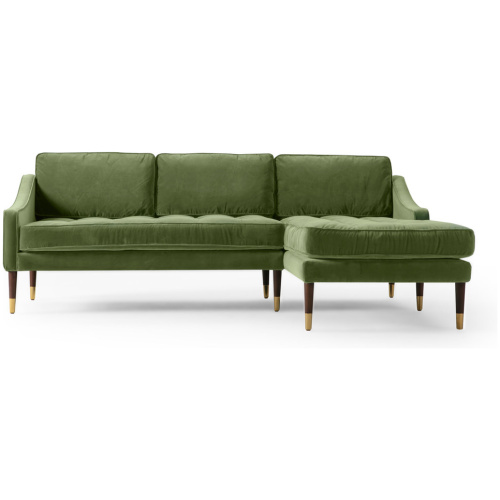 Brando 83" Fabric Sofa Sectional Right, Grass Velvet