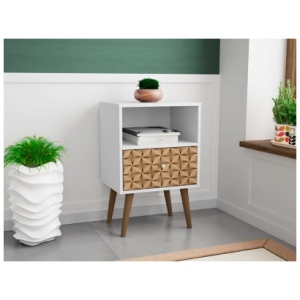 Liberty 1 Drawer Nightstand, White/Brown