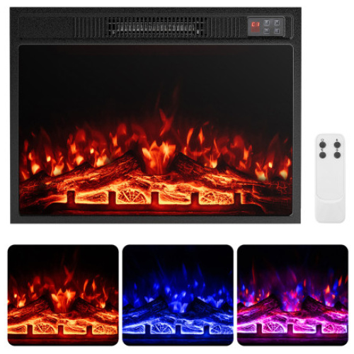 23 Inch Electric Fireplace Insert Fireplace Heater with Adjustable Flame Color