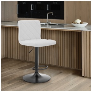 Armen Living Duval Adjustable Height Bar Stool , White