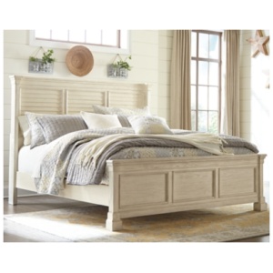 Bolanburg California King Panel Bed with Louvered Headboard, Antique White