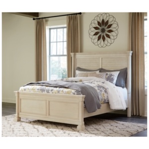 Bolanburg Queen Panel Bed with Louvered Headboard, Antique White