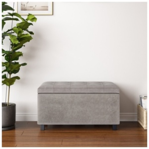 Cosmopolitan Rectangle Storage Ottoman, Gray