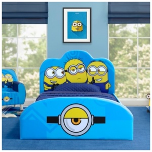 Delta Children Minions Upholstered Twin Bed, Blue