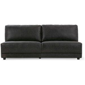 Domus 71" Leather Armless Sofa, Ebony