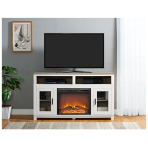 Kadin 54" TV Stand with Electric Fireplace, White