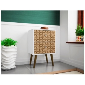 Liberty 2 Drawer Nightstand, White/Brown