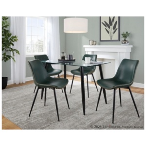 LumiSource Clara Durango Dining Table and 4 Chairs, Green