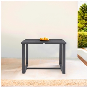 Menorca Outdoor Patio Bar Height Dining Table, Dark Gray