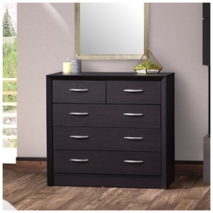 Newport 5 Drawer Dresser, Black