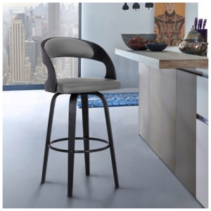 Shelly Bar Stool, Gray/Black