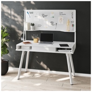 Techni Mobili Computer Desk with Storage & Dry Erase White Board