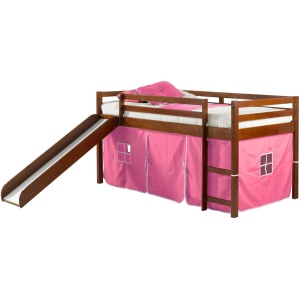 Tent Low Loft Bed with Slide & Tent Kit