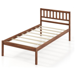 Twin/Full/Queen Size Wood Bed Frame with Headboard and Slat Support-Twin Size