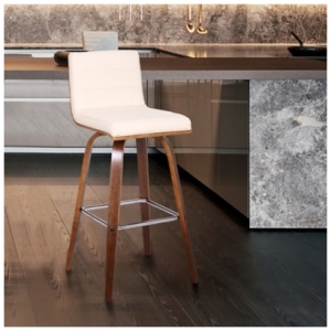 Vienna Bar Stool, Cream/Chrome